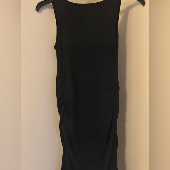 Isabel Maternity Long Maxi Dress S Black Jersey Knit Sleeveless Scrunch Stretch - Picture 4 of 5